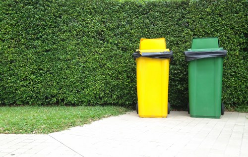 Homeowner happily viewing cleared and organized garage